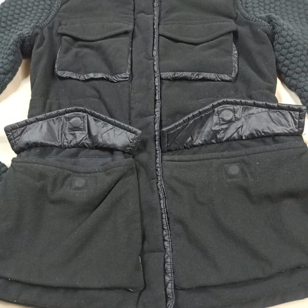 Lululemon Womens Miracle Jacket Size 6 Black Fleece Cargo Pockets Knit Sleeves - Picture 5 of 9